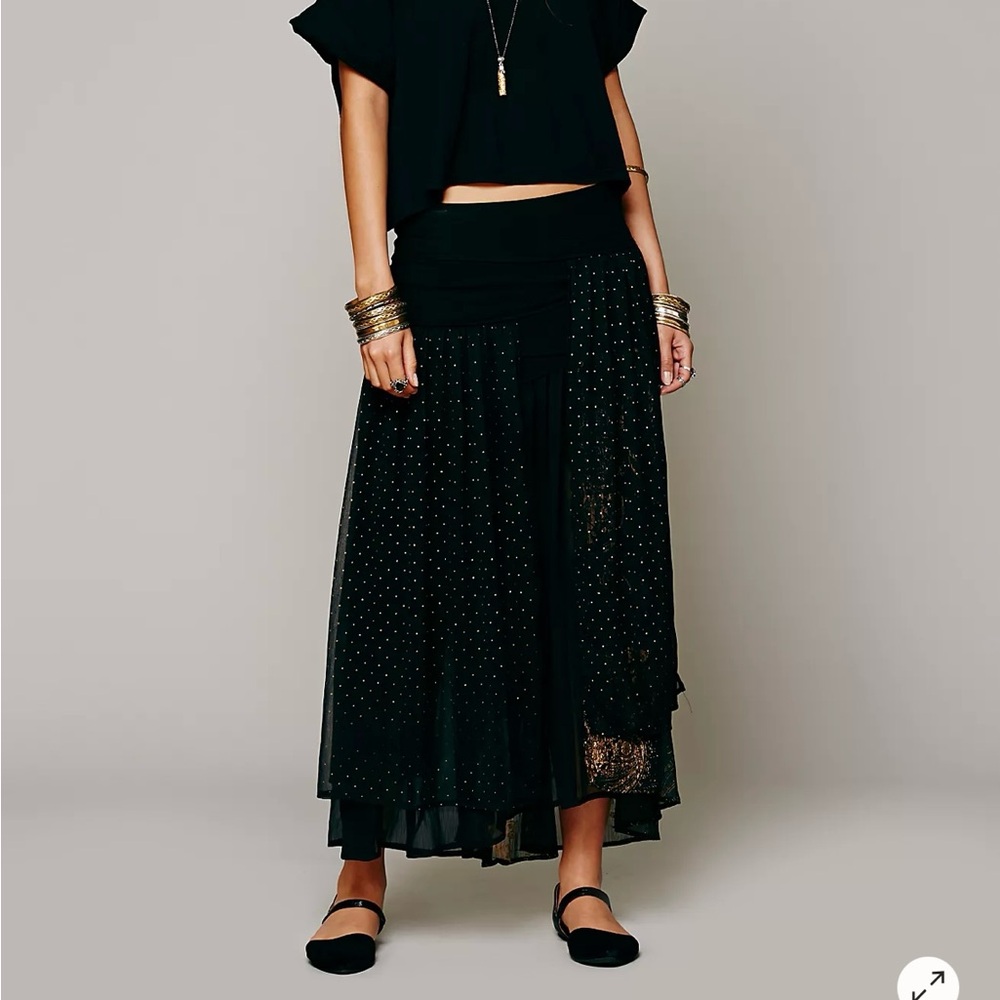 Free People Black A-Line Skirt